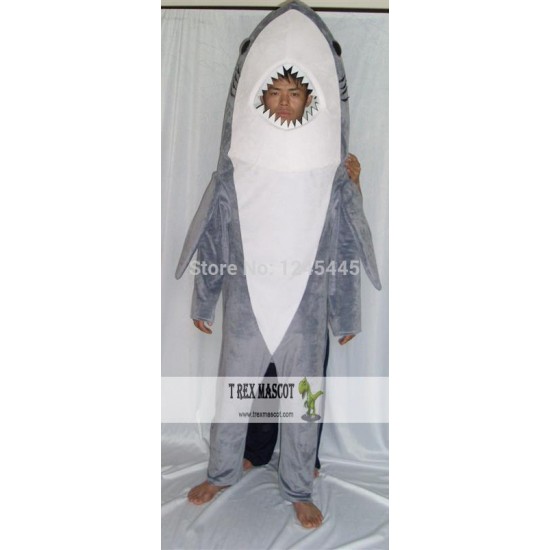 Can See Face Adult Shark Mascot Costume