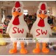 Rooster Costume Furry White Adult Rooster Mascot Costume