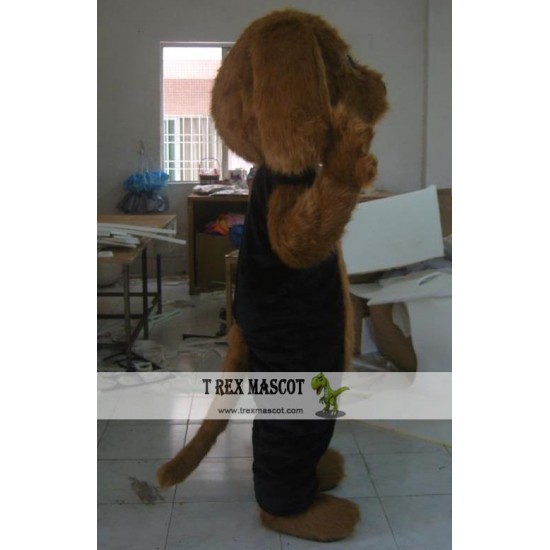 Furry Brown Dog Mascot Costume For Adult