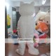 Furry White Cat Mascot Costume Adult Cat Costume