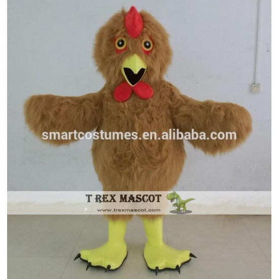 Furry Brown Rooster Costume Adult Rooster Mascot Costume