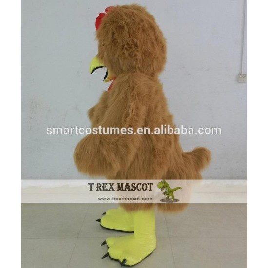 Furry Brown Rooster Costume Adult Rooster Mascot Costume