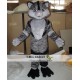 Furry Grey Cat Mascot Costume For Adults