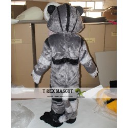 Furry Grey Cat Mascot Costume For Adults