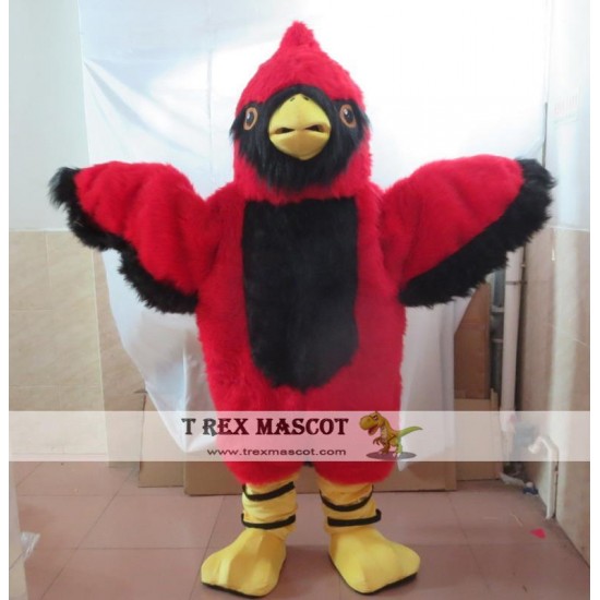 Furry Red Bird Mascot Costume Adult Parrot Costume