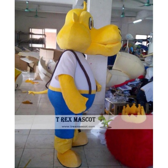 Yellow Rhinoceros Mascot Costume For Adult