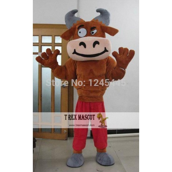 Adult Muscular Bull Mascot Costume