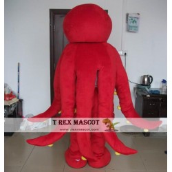 Adult Red Octopus Mascot Costume