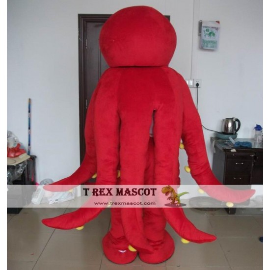 Adult Red Octopus Mascot Costume