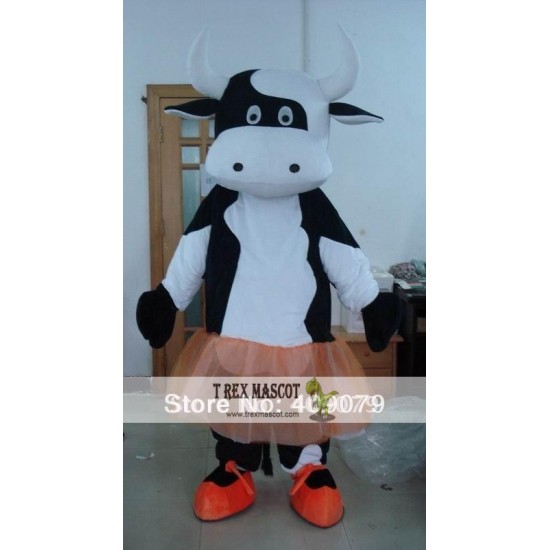 Milk Cow In Ballet Mascot Costume For Adult