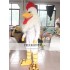 Adult White Rooster With Strong Muscle Mascot Costume