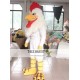 Adult White Rooster With Strong Muscle Mascot Costume