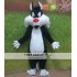 Adult Black & White Cat Mascot Costume