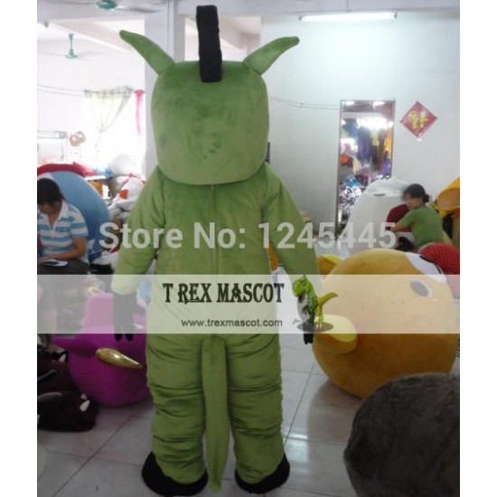 Green Colour Rhinoceros Mascot Costume For Adult