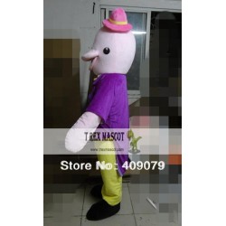 Plush Pink Abult Dolphin Mascot Costume