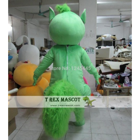 Moveable Adult Green Squirrel Mascot Costume