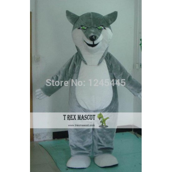 Grey Wolf Mascot Costume For Adult