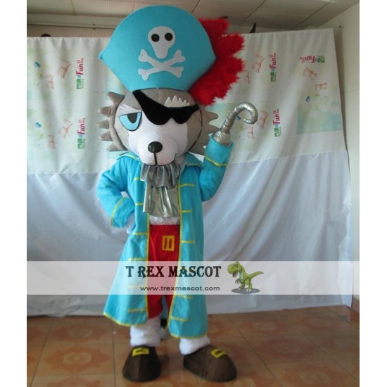 Hand Made Plush Pirate Dog Mascot Costume Adult Pirate Costume