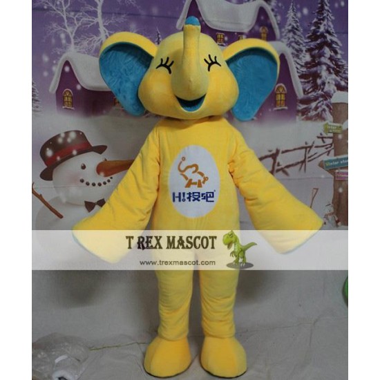 Elephant Mascot Costume Adult Yellow Elephant Costume