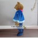 Hamster Wearing A Blue Coat Mascot Costume Adult Hamster Mascot