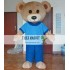 Adult Blue Shirt Teddy Bear Mascot Costume