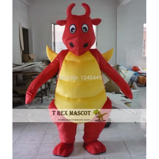 Adult Red Dragon Mascot Costume