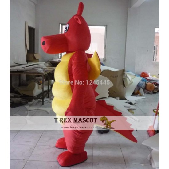 Adult Red Dragon Mascot Costume