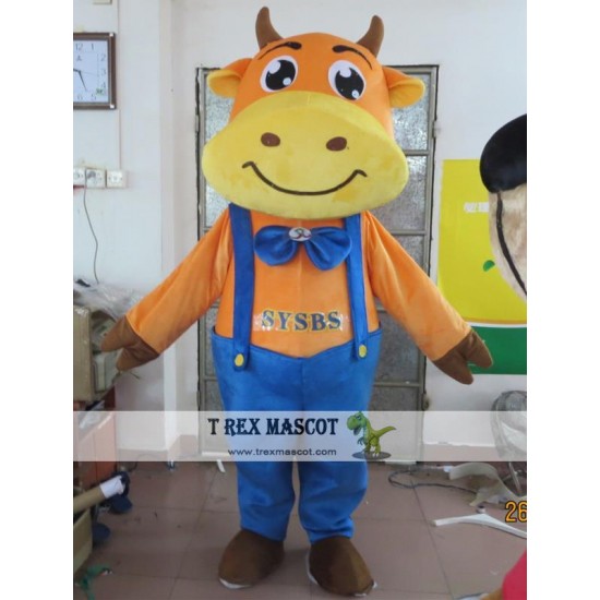 Plush Cattle Costume Adult Cow Mascot Costume