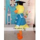 Yellow Duck Mascot Costume In Blue Adult Duck Costume