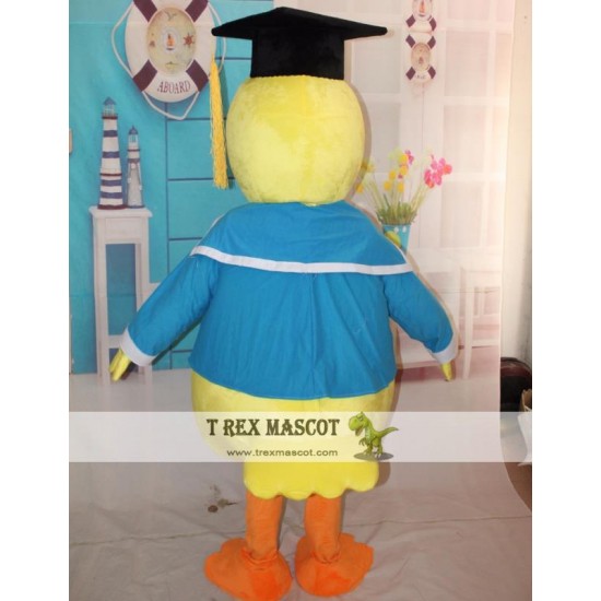 Yellow Duck Mascot Costume In Blue Adult Duck Costume