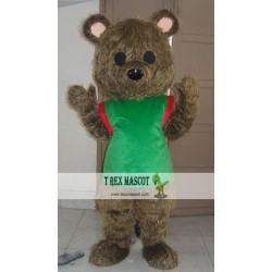 Dark Brown Teddy Bear Mascot Costume For Adult