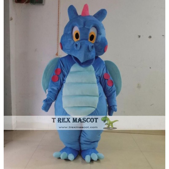 Blue Dragon Mascot Costume For Adults