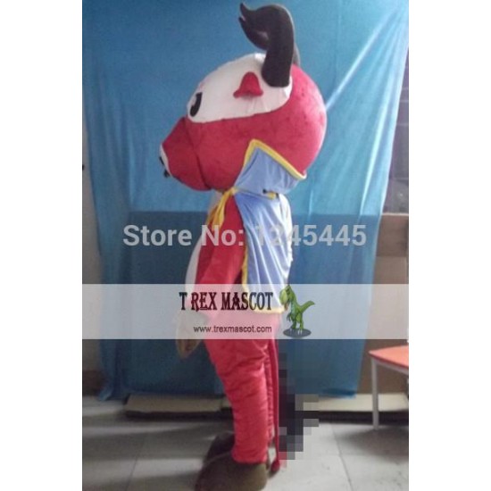 Adult Yak Costume Red Yak Mascot Yak Mascot Costume