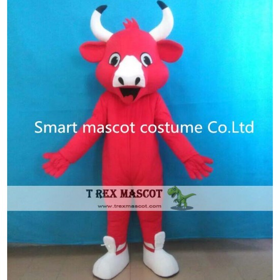 Red The Bull Mascot Costume Bull Mascot For Adults