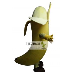 Banana Mascot Costume With Smiling Face For Adult