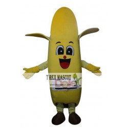 Banana Mascot Costume With Smiling Face For Adult