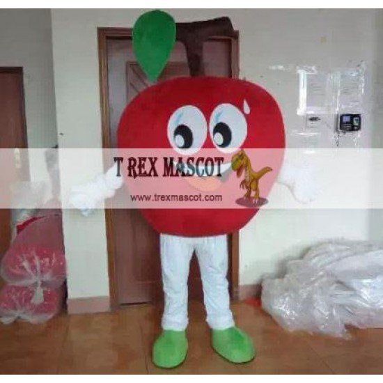 Adult Red Apple Mascot Costume Fruit Mascot Costumes