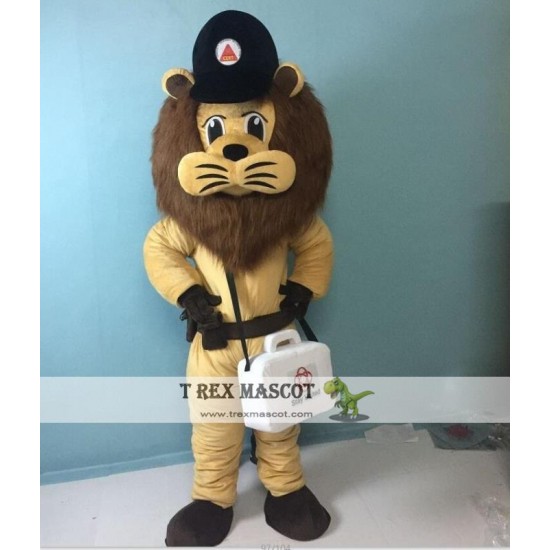 Black Hat Lion Mascot Costume For Adult