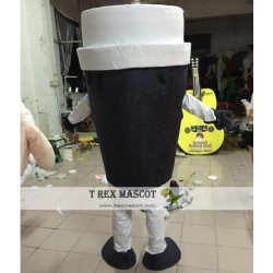 Black And White Coffee Mascot Costume Adult Cup Costume