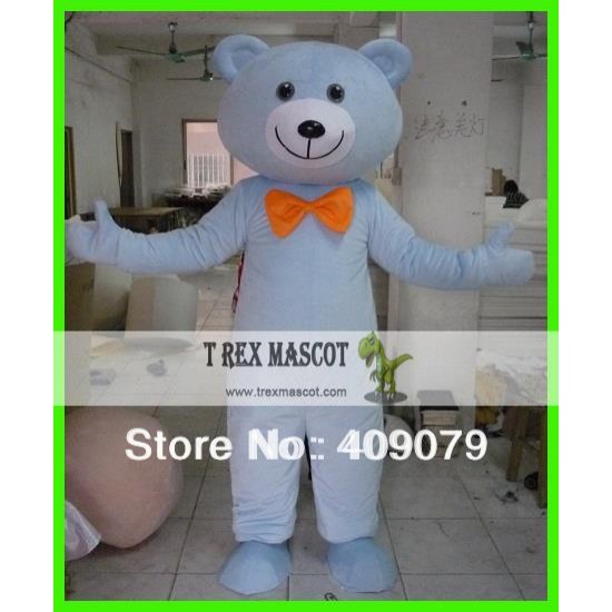 Adult Blue Teddy Bear Mascot Costume