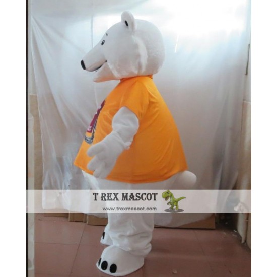 Adult White Polar Bear Mascot Costume