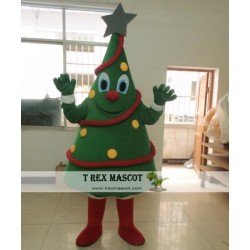 Happy Christmas Tree Mascot Costume Adult Tree Costume