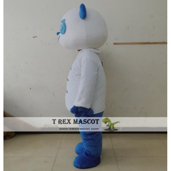 White And Blue Panda Mascot Costume