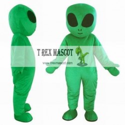 Green Alien Mascot Costume For Adult ,With Fan Inside Head,Look Out From Eyes