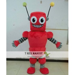 Plush Adult Red Robot Mascot Costume