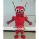 Plush Adult Red Robot Mascot Costume