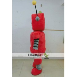 Plush Adult Red Robot Mascot Costume