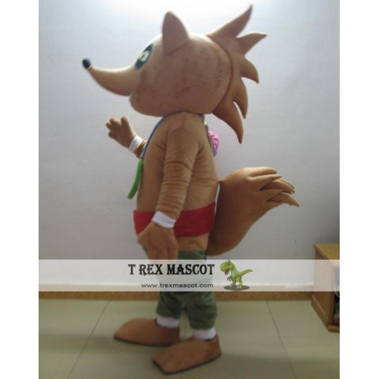 Adult Brown Fox Cartoon Mascot Costume