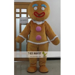 Adult Christmas Gingerbread Man Costume Mascot