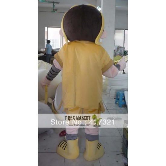 Mascot Cartoon Costume Explorer Boy For Adult